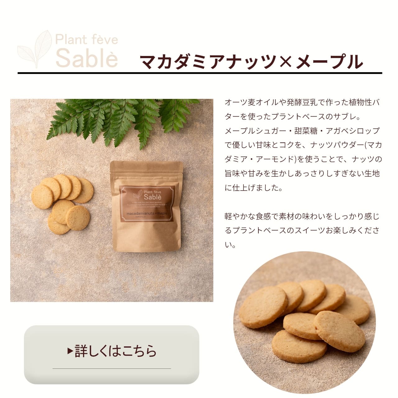 プラントフェーヴサブレ マカダミアナッツ×メープル